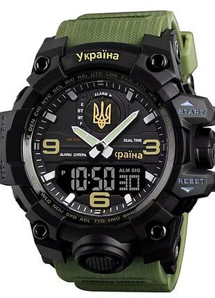 Часы наручные 6851/1586ag skmei, army green, ukraine