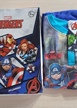 Детская теплая пижама marvel Героги 2-3 года мальчик