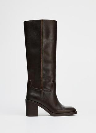 Шкіряні сапоги zara
