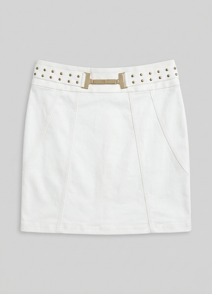 Юбка с заклепками прямого кроя m и l размер являются нюансом!