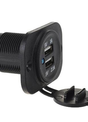 Вбудований адаптер 2x usb 5 в прикурювач авто, зарядний
