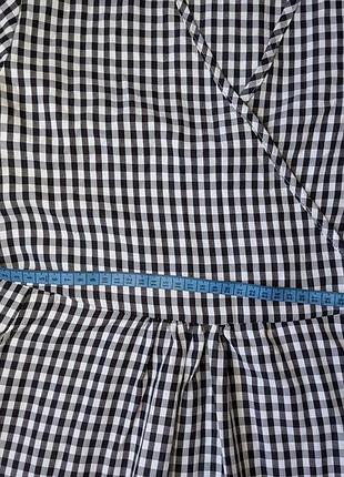 Винтажное платье миди в клетку с оборками..