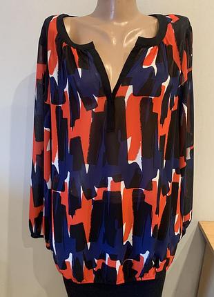 Стильная яркая брендовая блузка, батал
