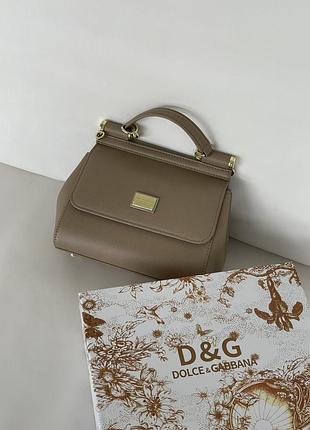 Сумка dolce&gabbana sicily medium - premium коричневий 21cm