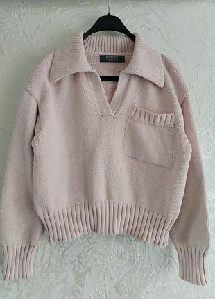 Розовый хлопковый свитер поло от primark