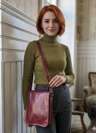 Сумка vera pelle, шкіра, італія