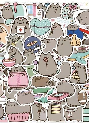 Набір наклейок кіт pusheen 50 шт