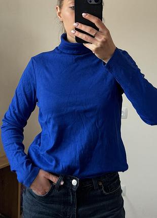 Жіночий яскраво синій гольф під горло розмір m. жіноча синя водолазка