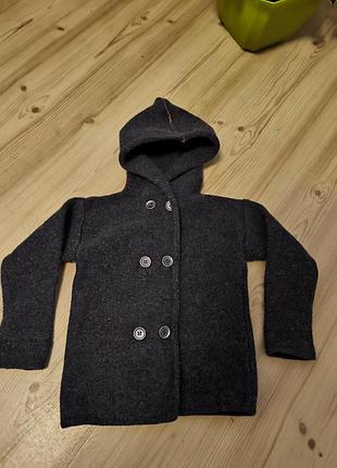 Кофта на гудзиках з капюшоном хендмейд сірий