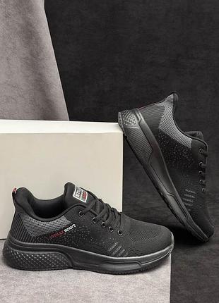 Кроссовки мужские демисезонные, цвет черно-серый.