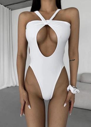 Суцільний купальник, білий, xs/s