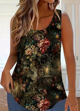 Топ з квітковим принтом великий розмір