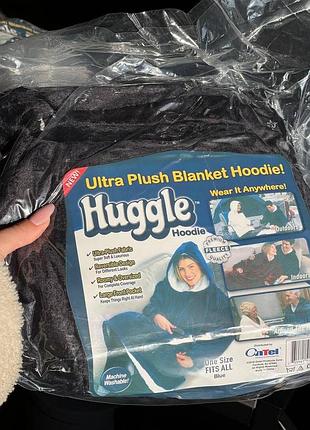 Huggle hoodie толстовка-плед с капюшоном серый бордо синий