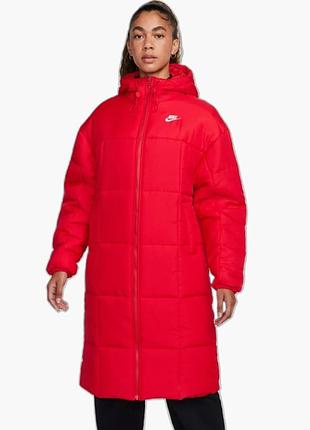 Куртка парка nike therma-fit classic long parka jacket red fb7675-677