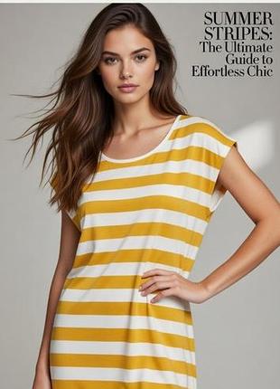 Літне плаття в смужку прямого крою сукня