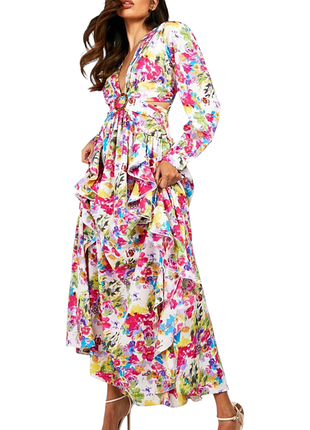 Шикарное макси платье в цветочный принт