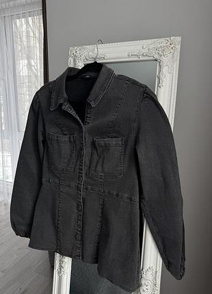 Джинсова сіра сорочка жіноча next
