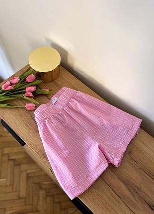 Шорти з бавовни в легку смужку 🌸🩷
