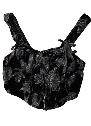 Готичний вінтажний квітковий корсетний топ