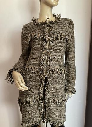 Теплый полушерстяной кардиган с бахромой/ s/brend the extreme collection