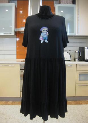 Натуральна ярусна сукня, принт !!!