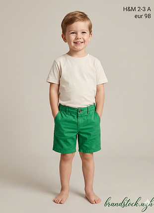 Шорты h&amp;m на мальчика 98 см, зеленые чиносы h&amp;m 2-3 года