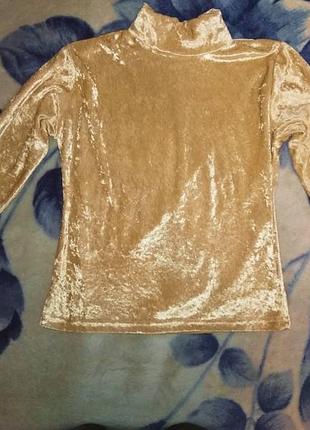 Велюровый гольфик, водолазка, s-m