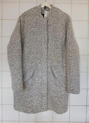 Пальто женское шерстяное на молнии h&amp;m, р.14