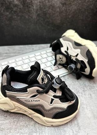 Кросівки 113, р.21,22,23,24,25,26,27,28,29,30, шкіра pu+текстиль, чорний