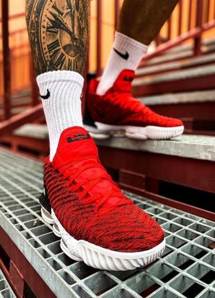 Nike lebron 16 red white/red/black🆕шикарные кроссовки найк🆕купить наложенный платёж6 фото