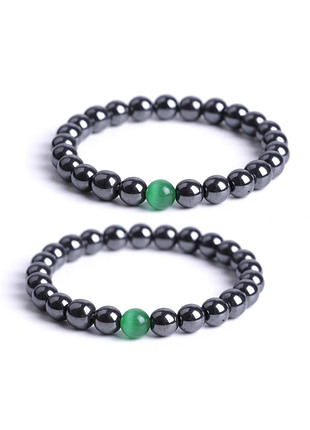Набір із двох браслетів із гематиту