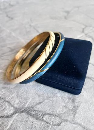 Парный металлический браслет с эмалью