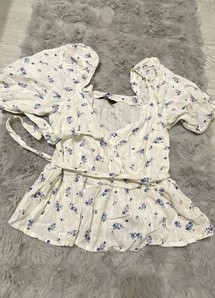 Квіткова блузка на зав’язках new look