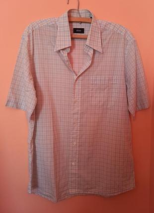 Мужская рубашка boss (hugo boss) с коротким рукавом - оригинал