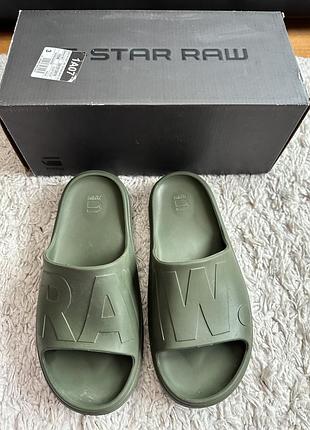 Шльопанці слайдери g-star raw модель d staq tnl у кольорі olv оливковий