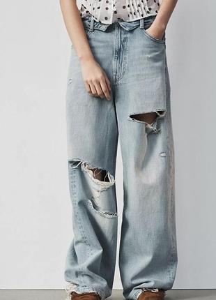 Джинси жіночі рвані сині zara new