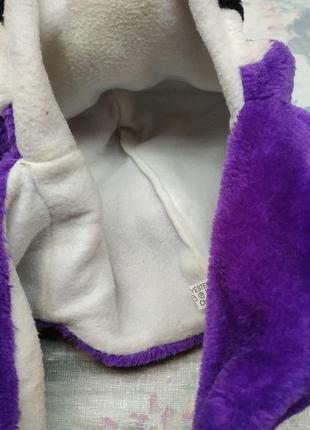 Меховая шапка с карманами для ручек
,фиолетовый енот )4 фото