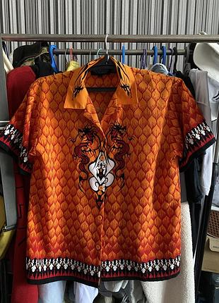 Сорочка в гавайському стилі з драконами