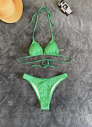 Жіночий зелений купальник на завʼязках shein s