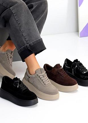 Кроссовки натуральная замша кожа