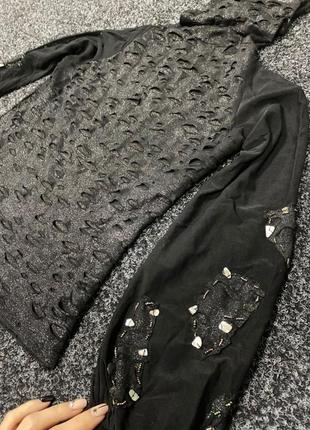 Блузка серебристо - чёрная.2 фото