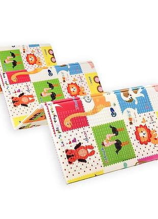 Розвиваючий термокилимок дитячий 180х200х0.8см "зростомір | тварини зі словами" (266) sw-00000893