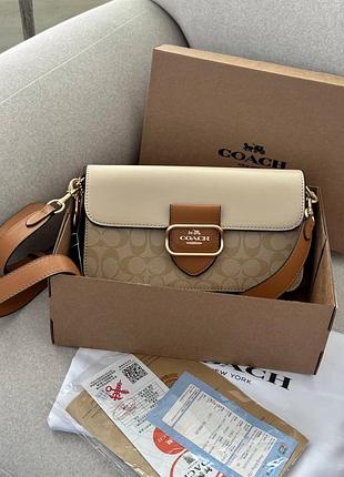 Трендова жіноча сумочка крос боді morgan shoulder bag beige/white