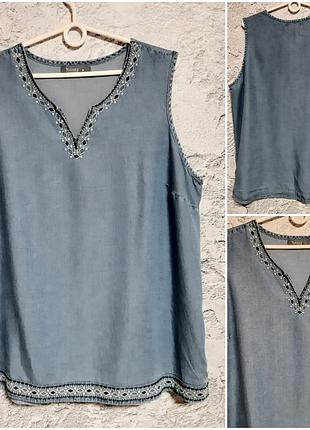 Стильна трендова натуральна блузка великий розмір 20