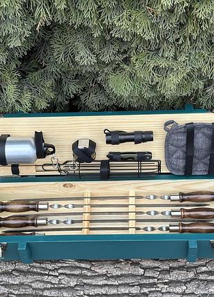 Подарочный набор шампуров штурм бирюзовый