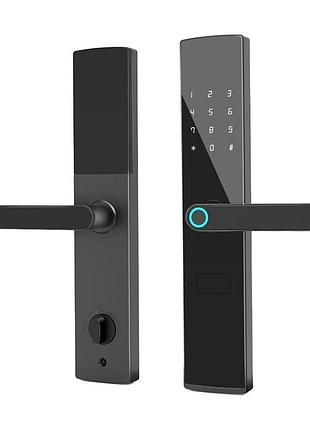 Замок биометрический автономный trinix trl-5404f black l/r со считывателем отпечатков пальцев и карт mifare