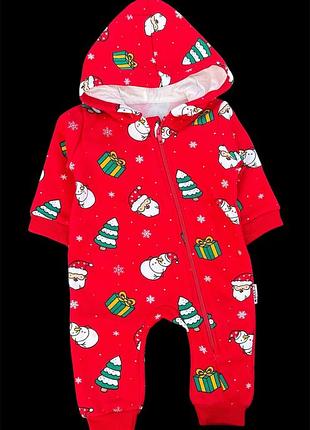 Чоловічок з капюшоном "новорічний", двунитка з начосом, тм "necix's" (56 см)