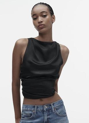 Атласний топ zara