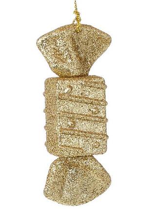 Ялинкова прикраса цукерка 9см, колір - золото - 12 шт упаковка товар від виробника