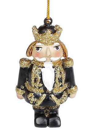 Декоративная подвесная фигурка щелкунчик, 6см, цвет - чёрный с золотом - 12 шт упаковка товар от производителя